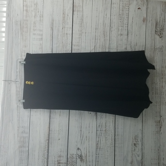 Shein Black Wide Legged Capris W Gold buttons - Picture 1 of 8